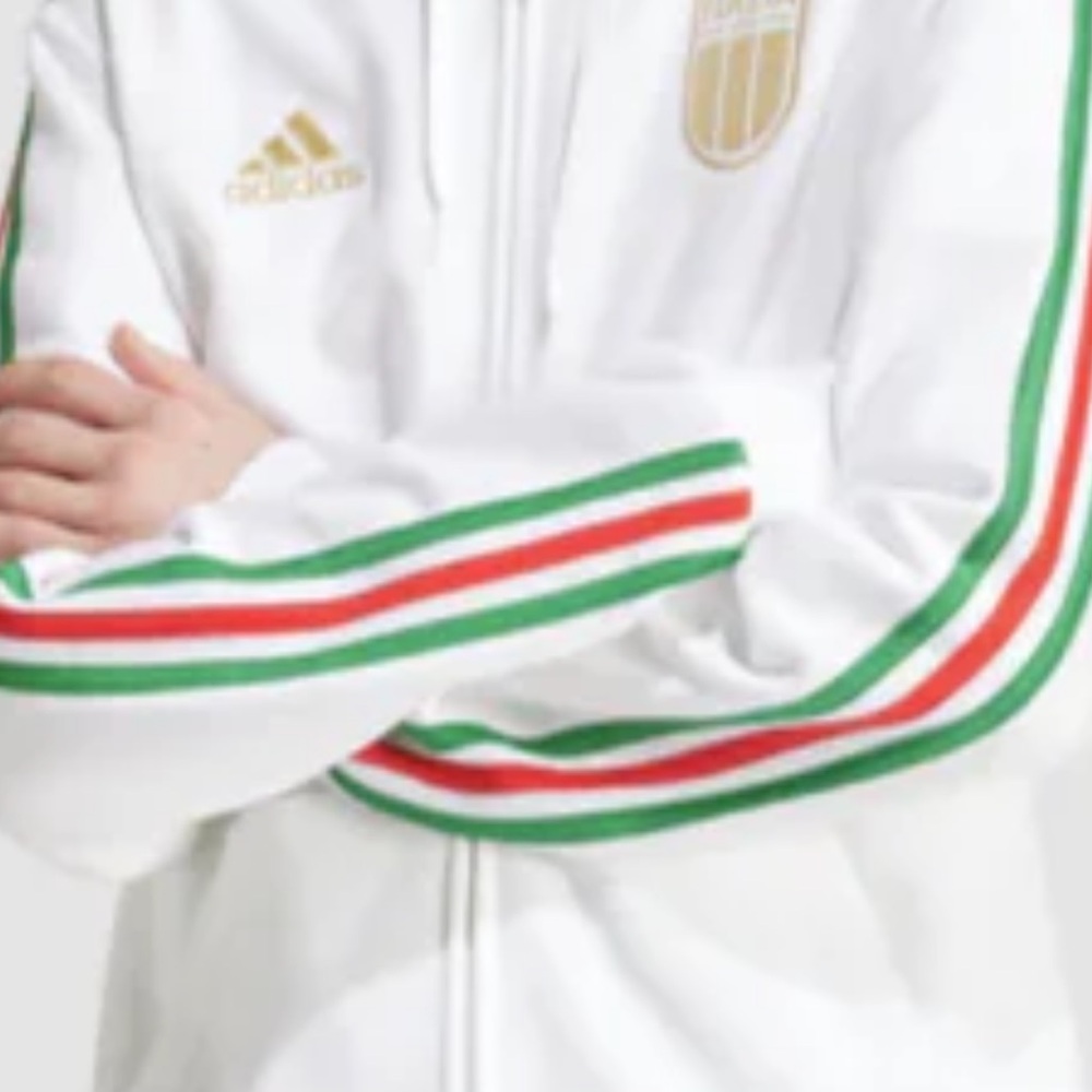 Adidas  Italy Men’s full -zip White hoodie